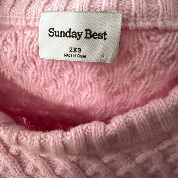Aritzia Peggy Cropped Cable Knit Sweater by Sunday Best - Picture 4 of 8
